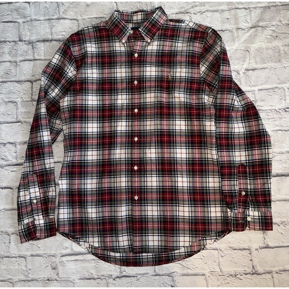 Polo Ralph Lauren Long Sleeve Plaid Button Down Shirt Slim‎ Fit Men's XL